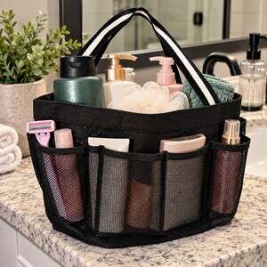 Simply Essential Mesh Shower Tote Black